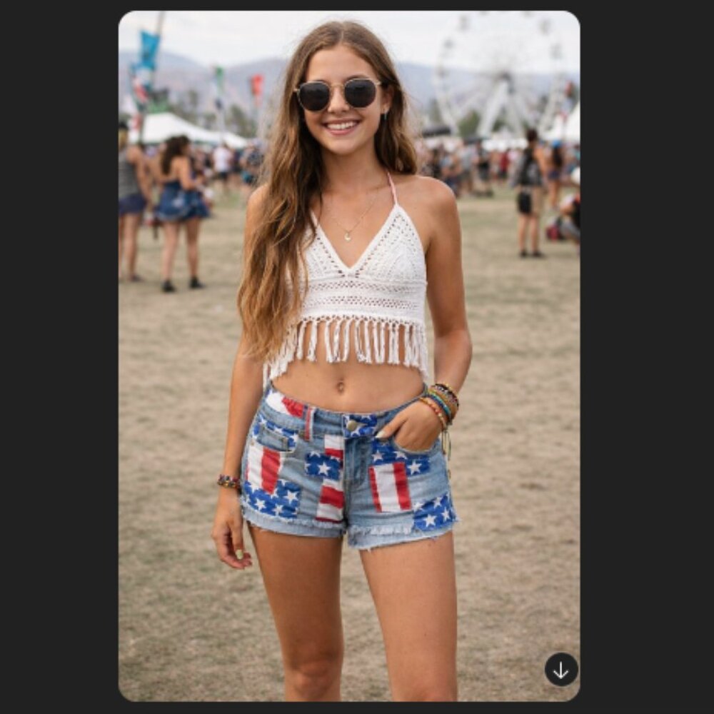 Vintage Y2K Denim Jean Shorts Micro Low Rise Stars  Frayed Hem LEI Size 1 Junior